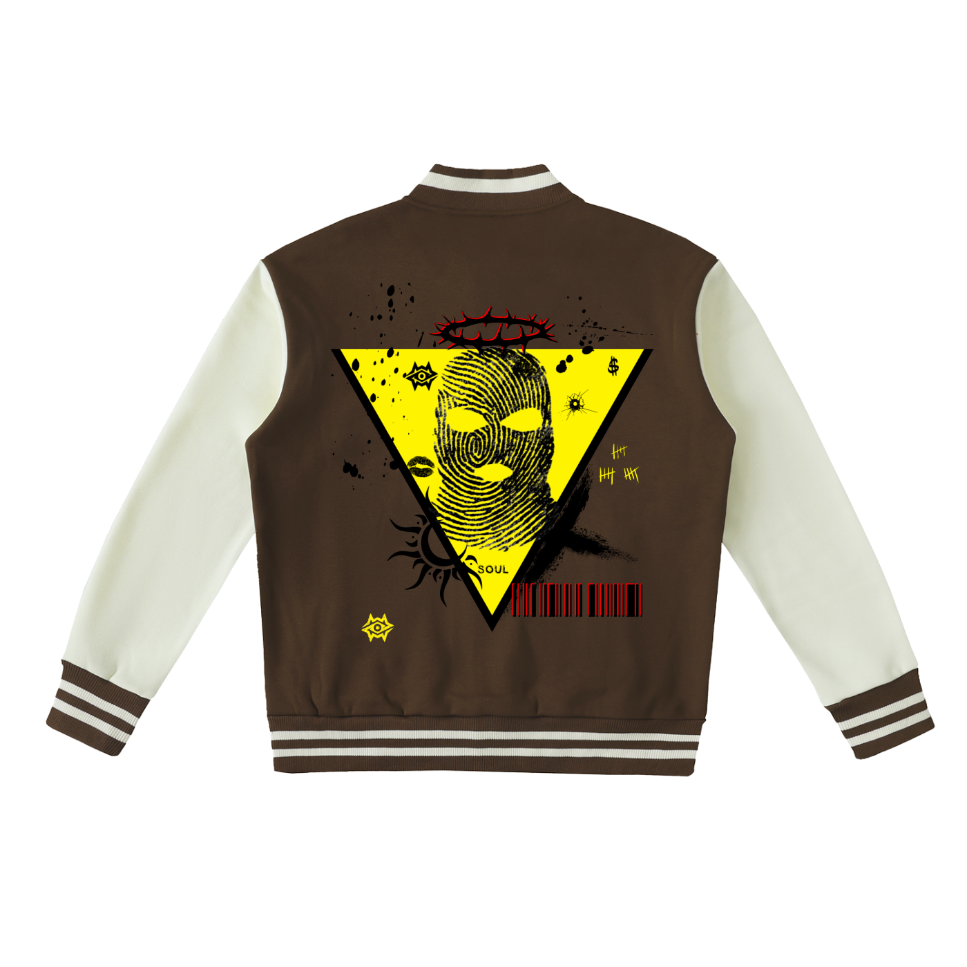Two-Tone Fleeced Varsity Jacket