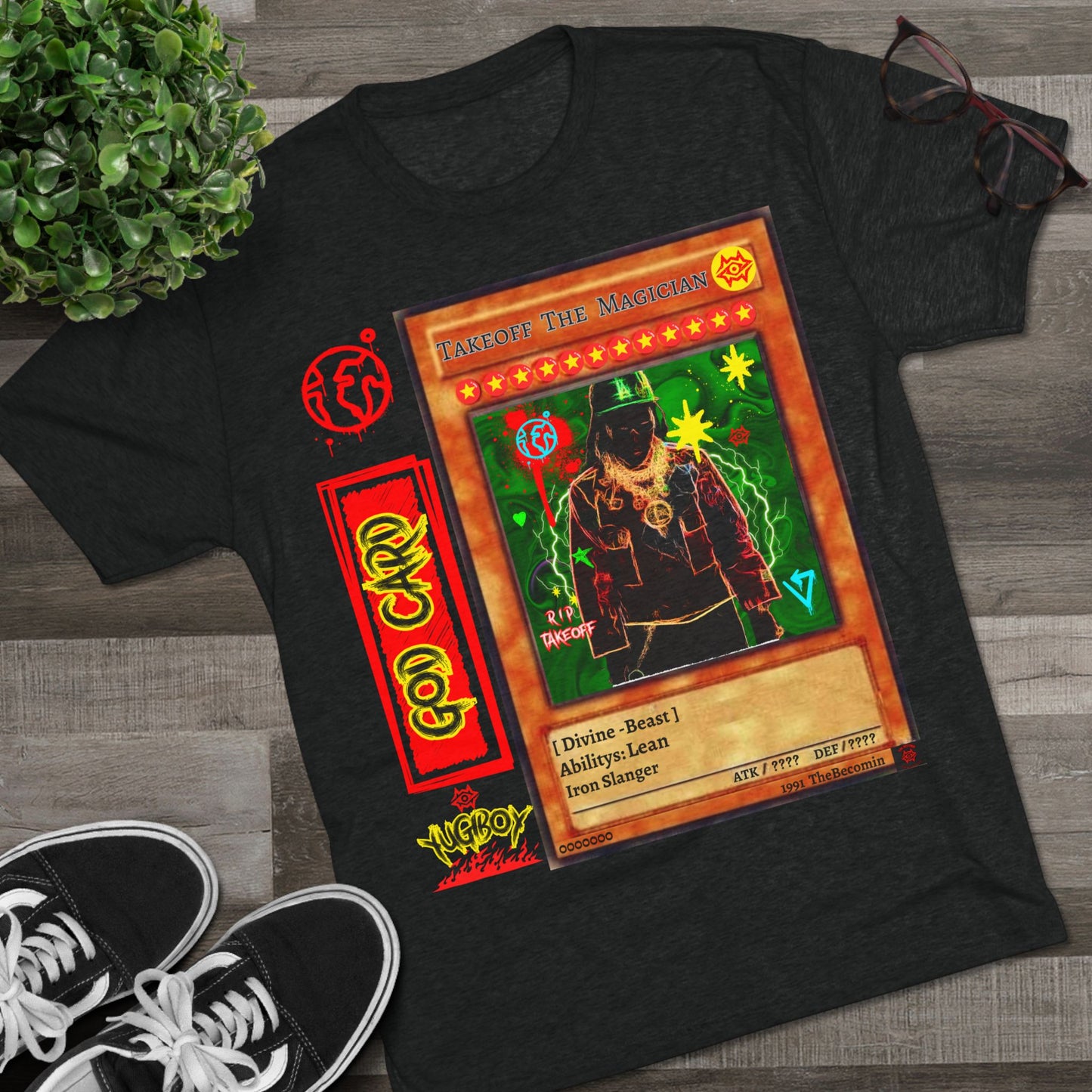 Takeoff The Magician Unisex Tri-Blend Crew Tee - Trendy Graphic Tee for Music and Card Game Fans