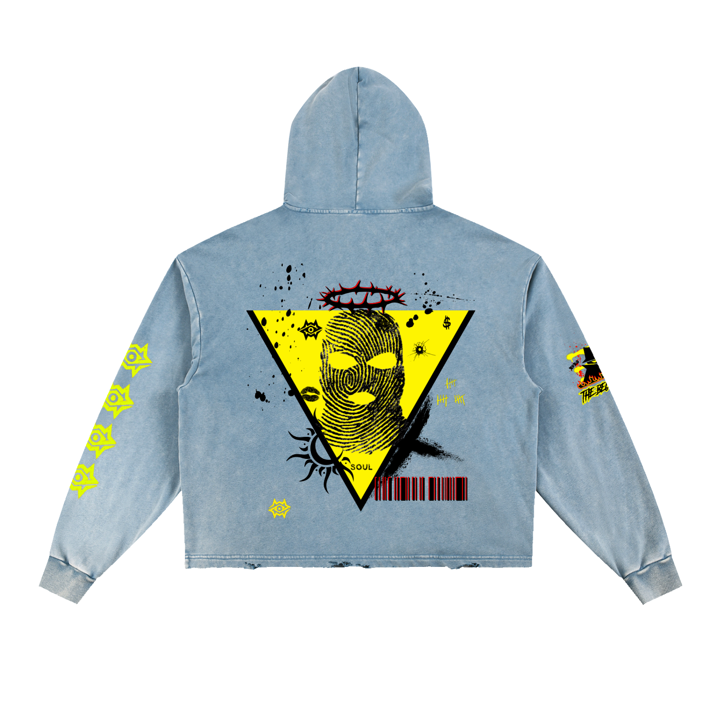 Vintage Washed Frayed-Hem Hoodie