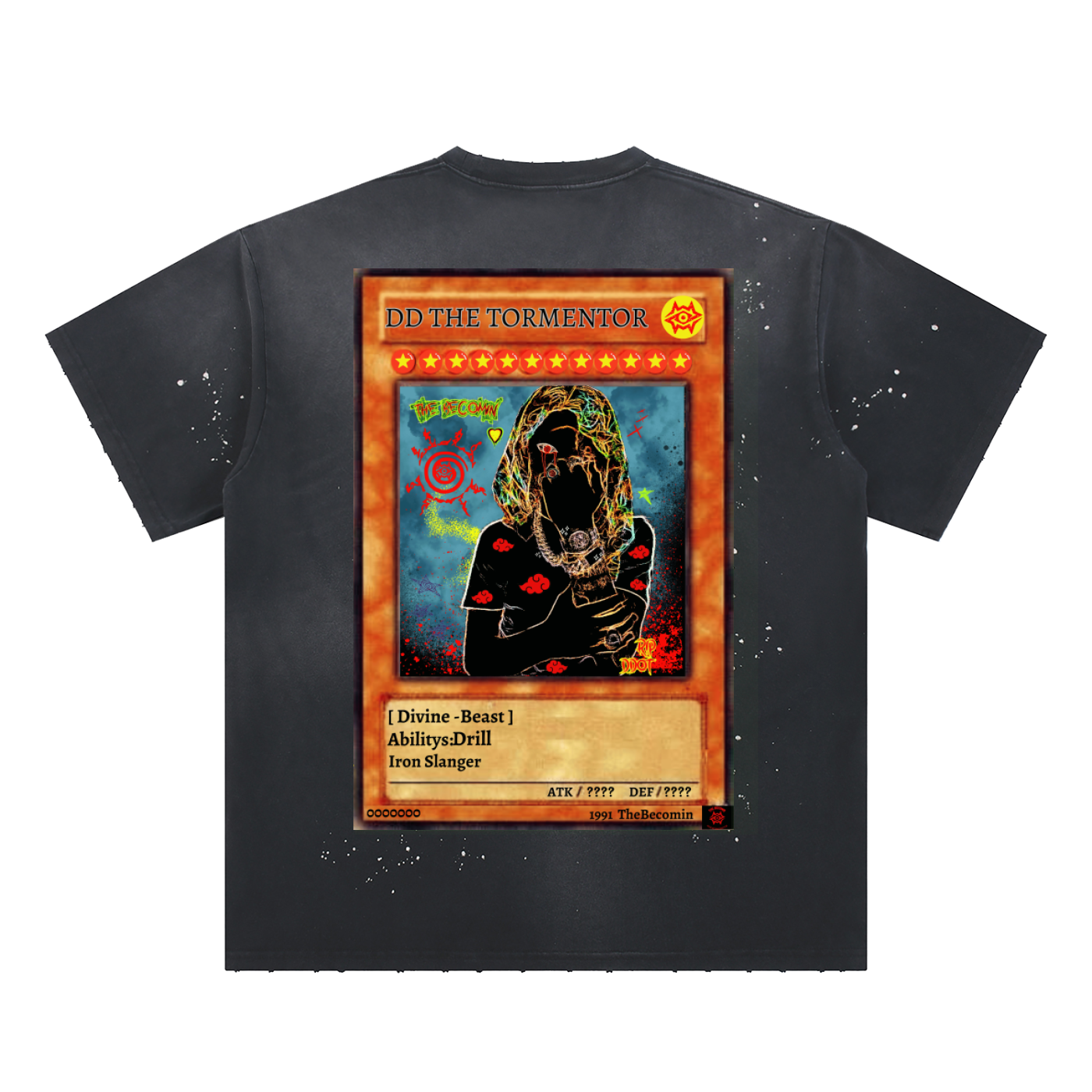 Hand-Frayed Sunfade Paint Splatter T-Shirt
