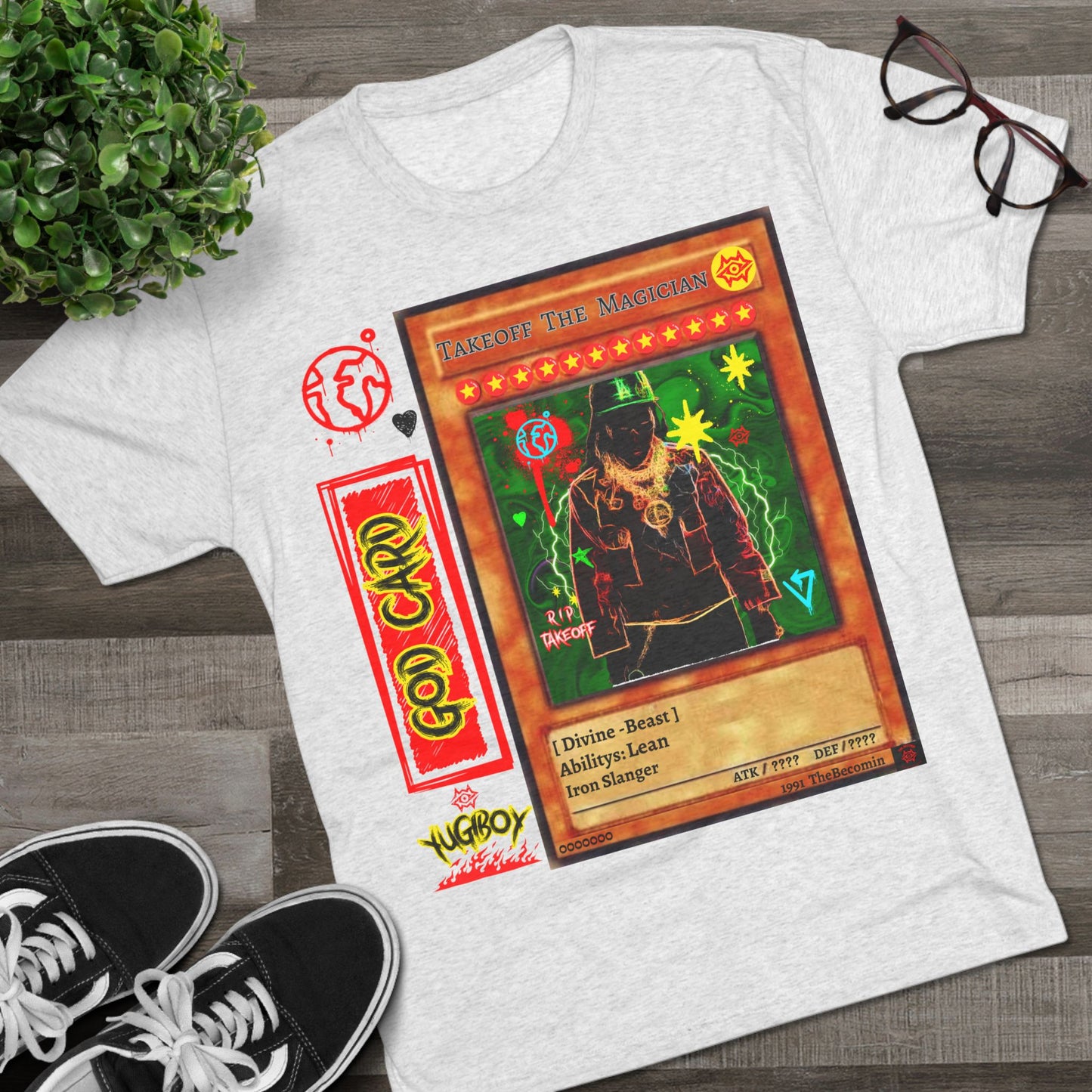 Takeoff The Magician Unisex Tri-Blend Crew Tee - Trendy Graphic Tee for Music and Card Game Fans