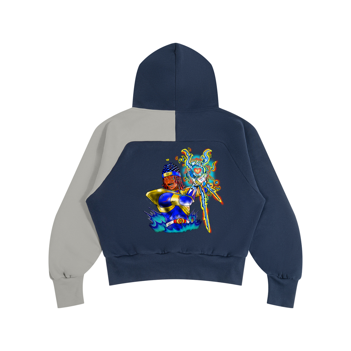 Unisex Color-Block Fleece Hoodie