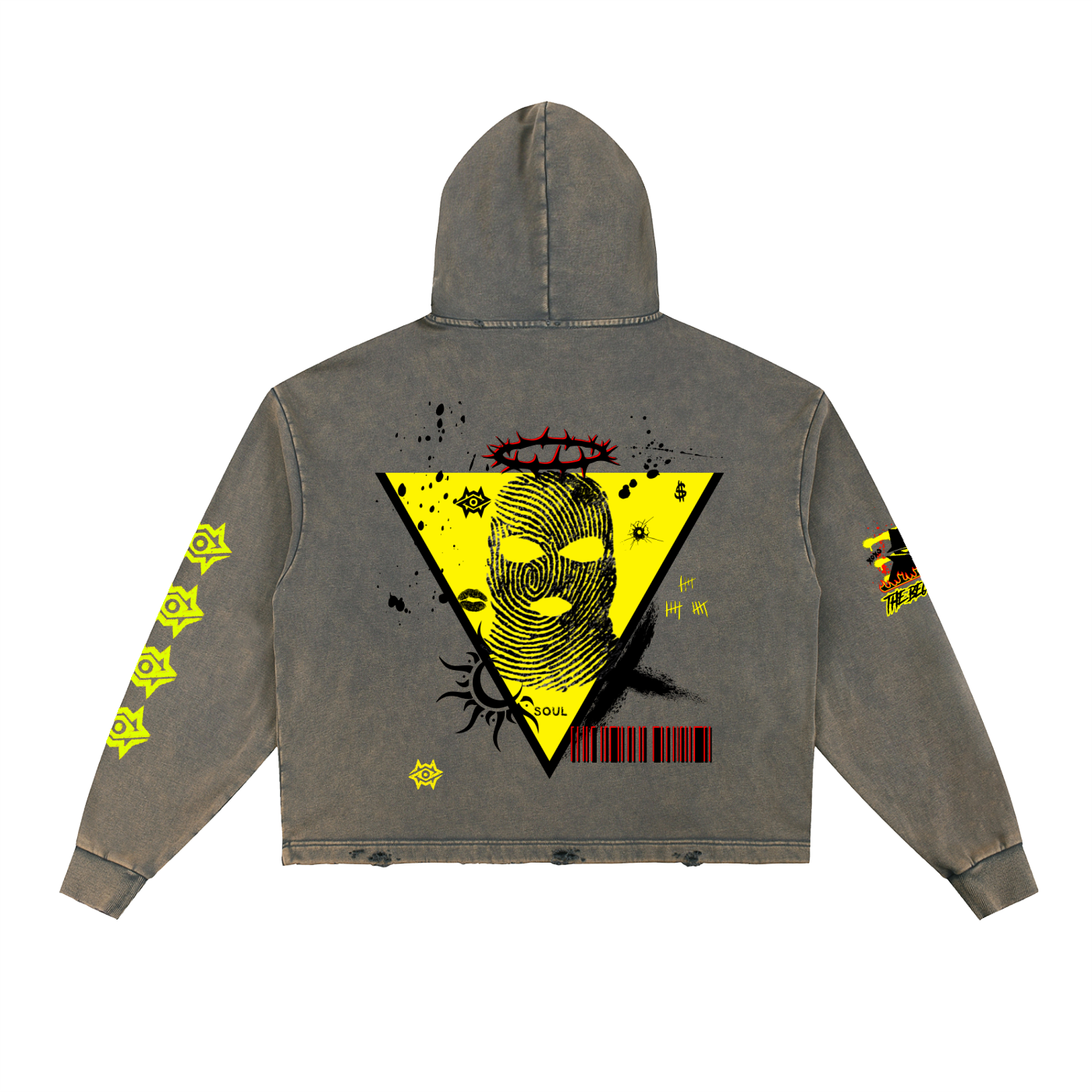 Vintage Washed Frayed-Hem Hoodie