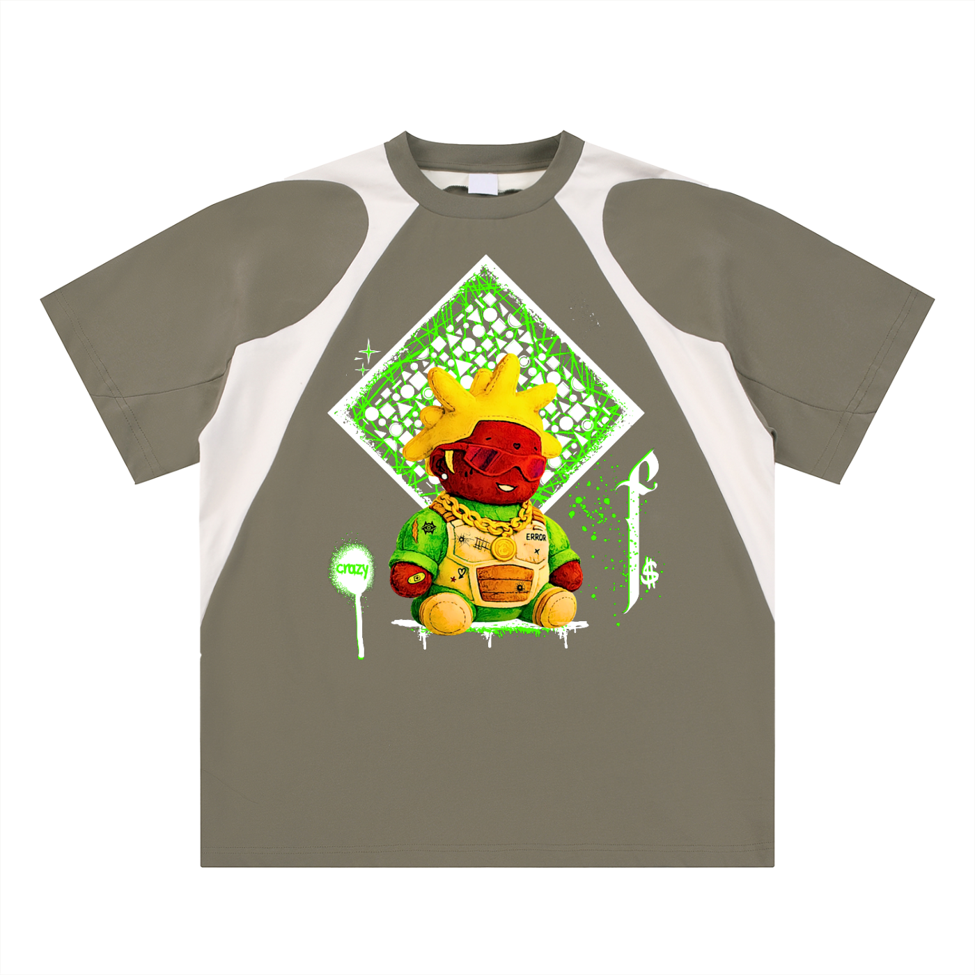 Contrast Panel Cotton T-Shirt
