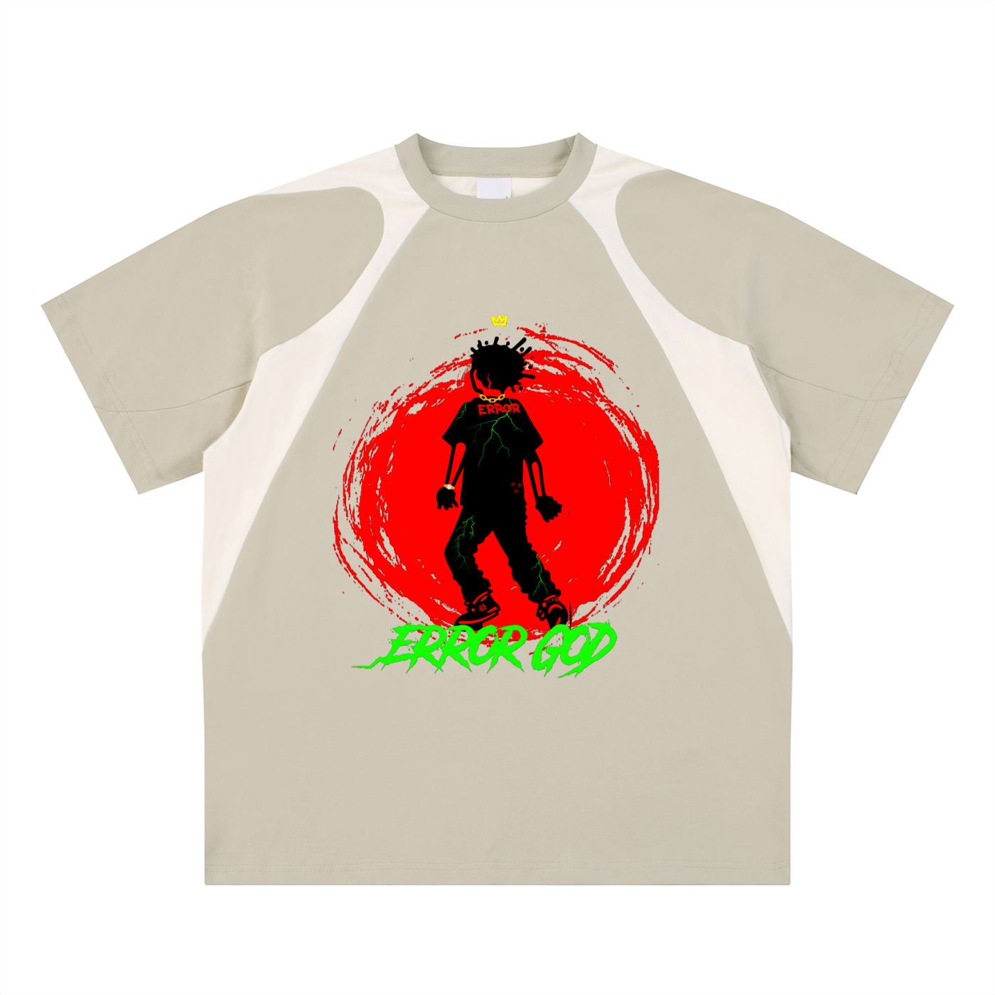 Contrast Panel Cotton T-Shirt