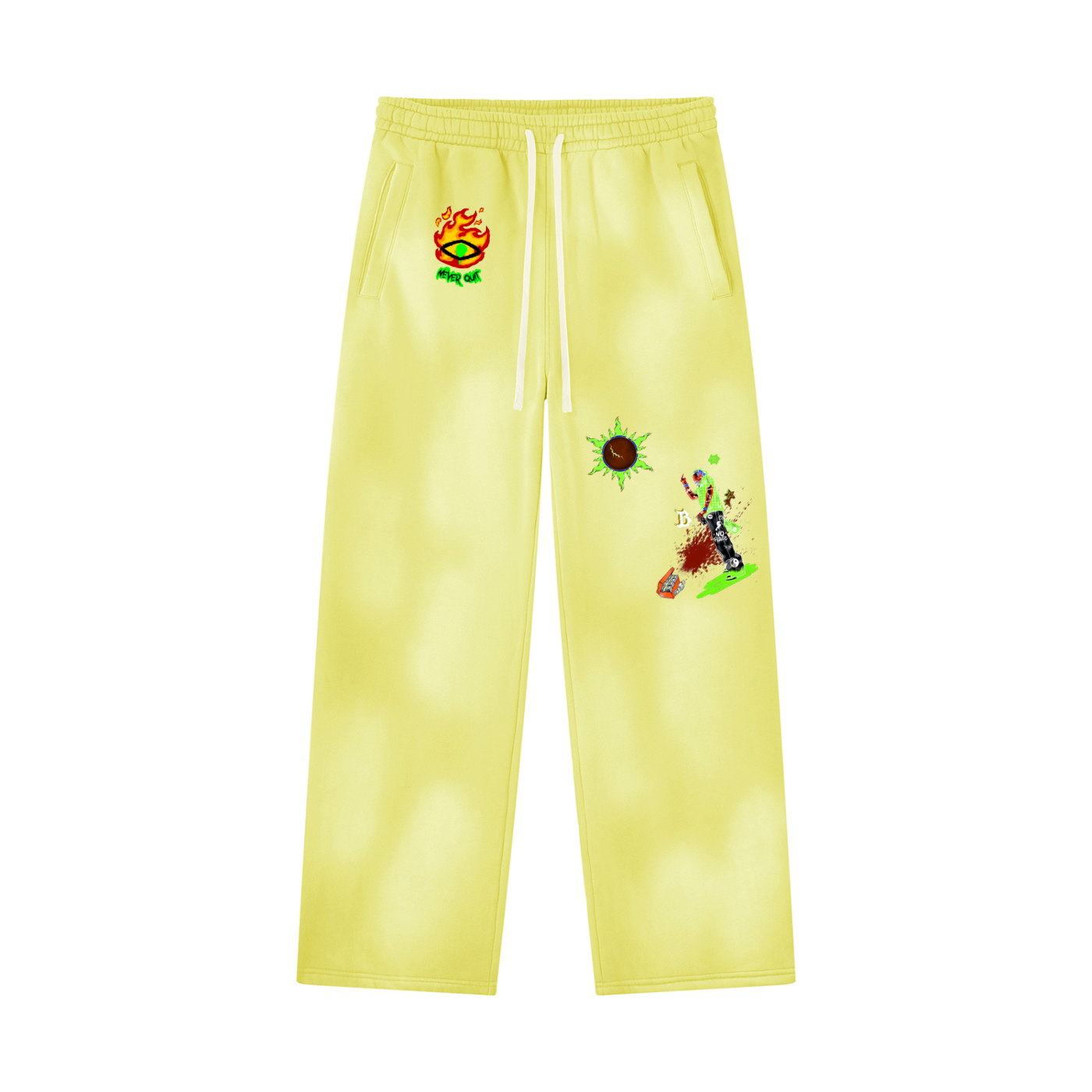 Unisex Sunfade Wide Leg Fleece Sweatpants