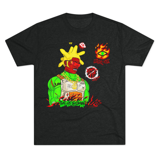 Graphic Tee — Neon Cyberpunk Warrior “The Becomin”