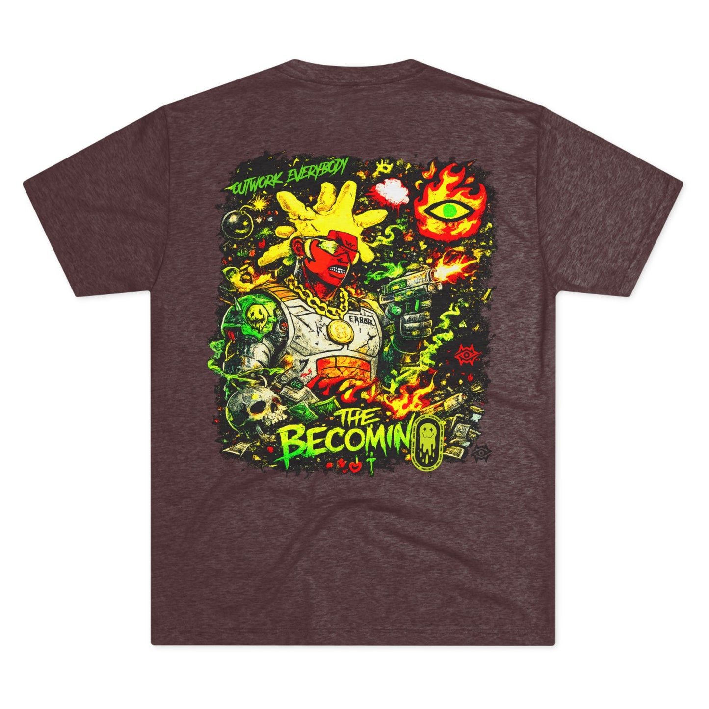 Graphic Tee — Neon Cyberpunk Warrior “The Becomin”