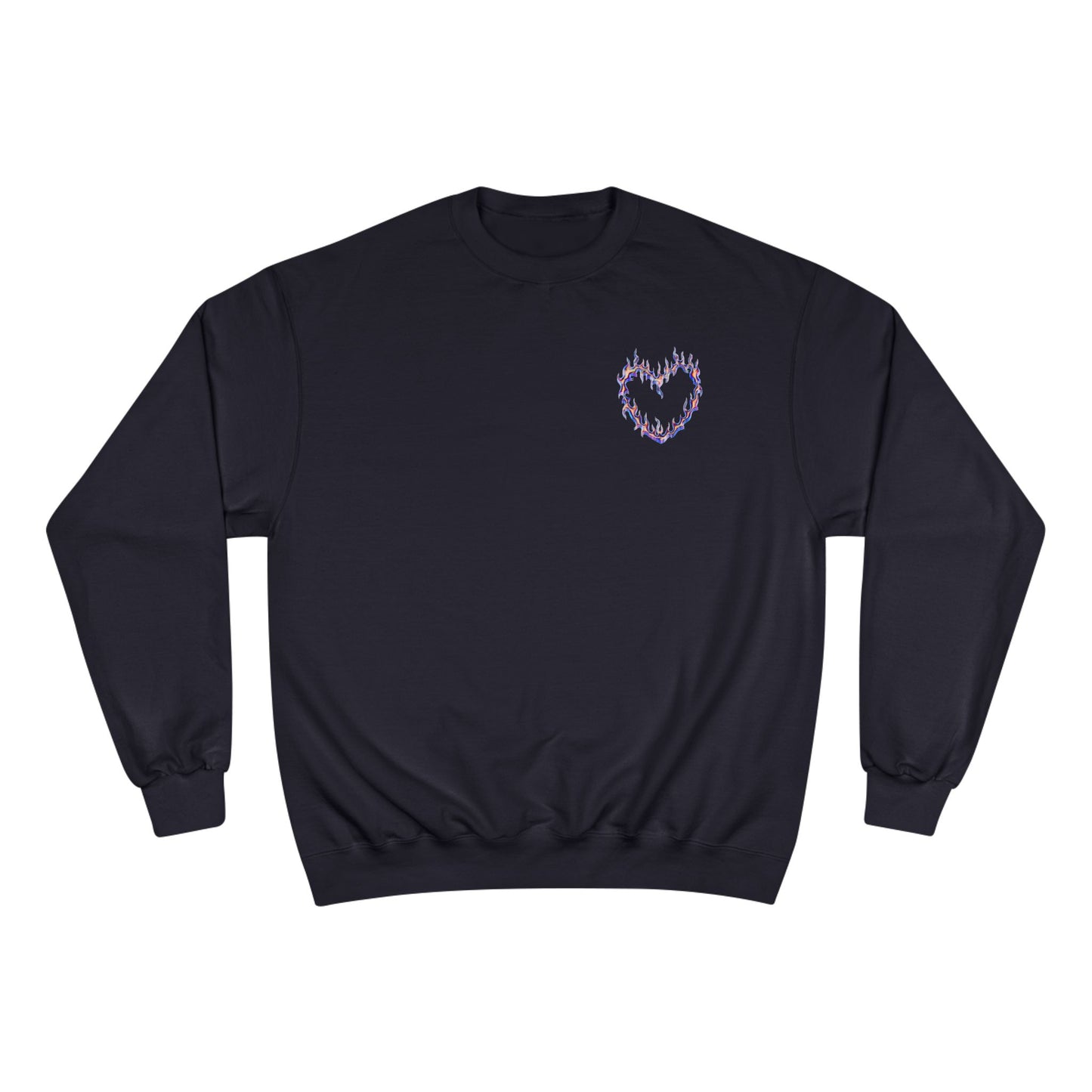 Bold Art Champion Sweatshirt with Heart & Graphic Design