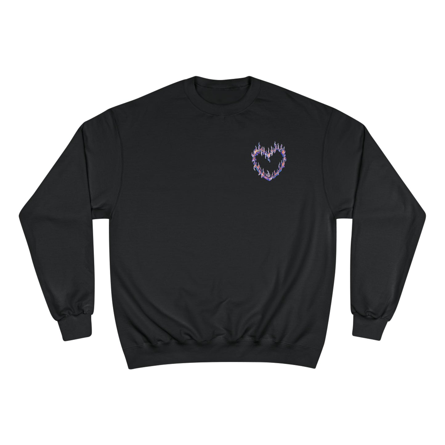 Bold Art Champion Sweatshirt with Heart & Graphic Design