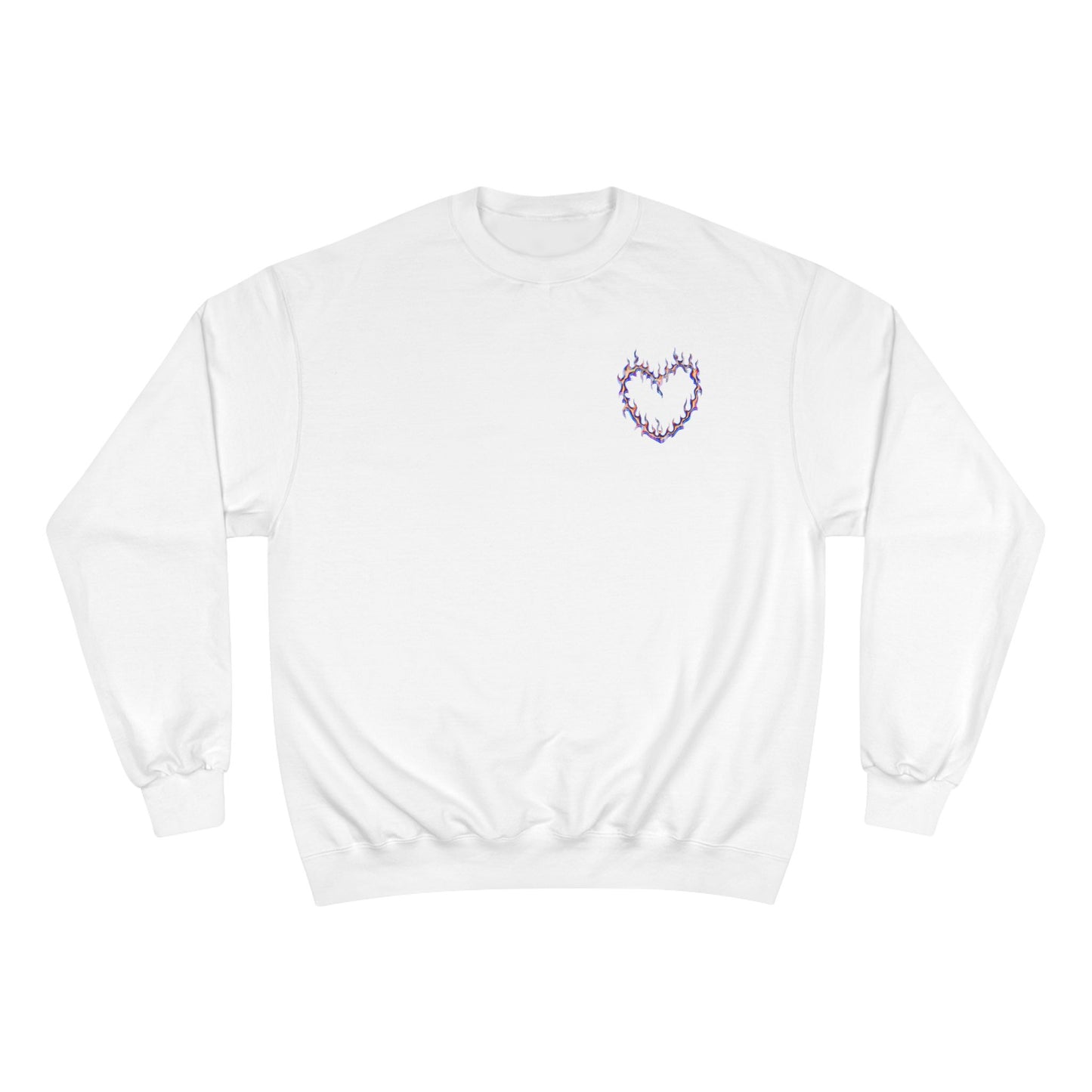 Bold Art Champion Sweatshirt with Heart & Graphic Design