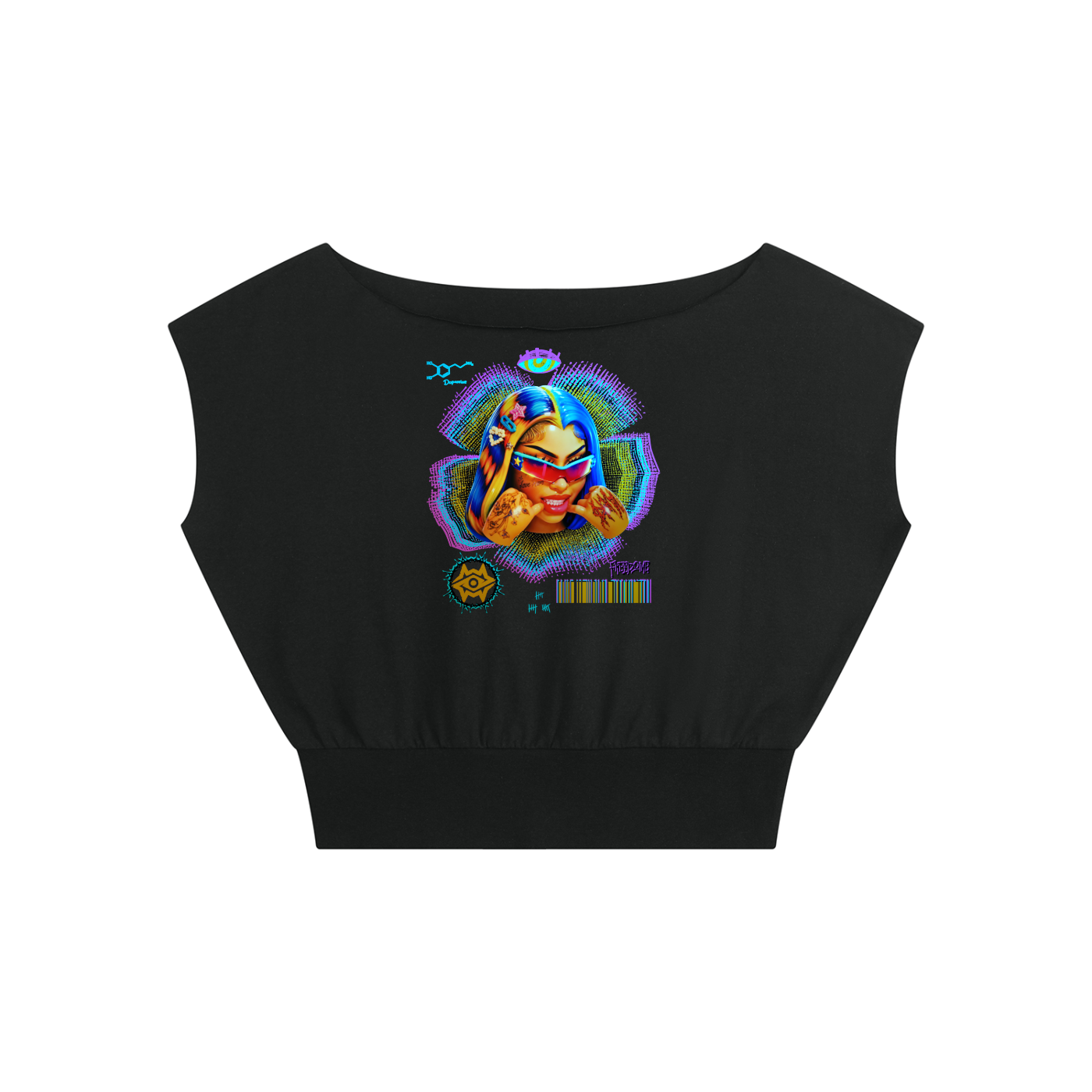 Women’s Boatneck Raw Edge Crop T-Shirt