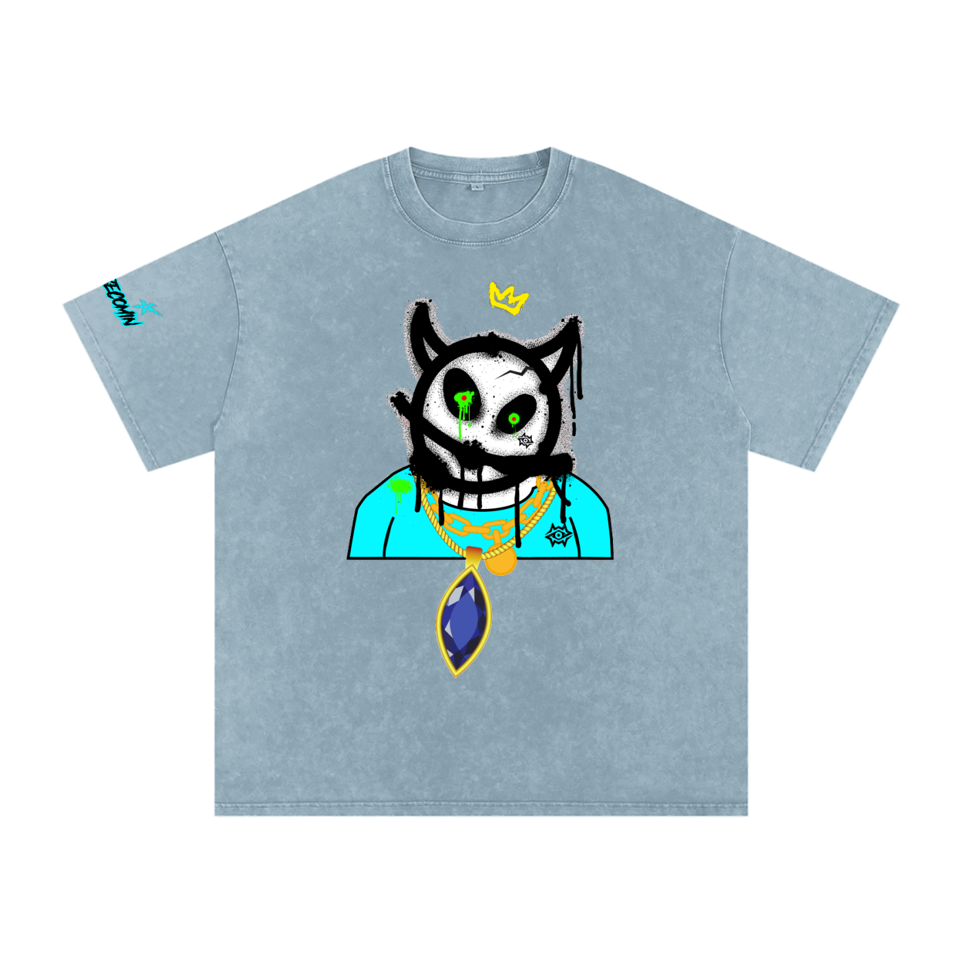 Snow Washed Oversized Cotton T-Shirt