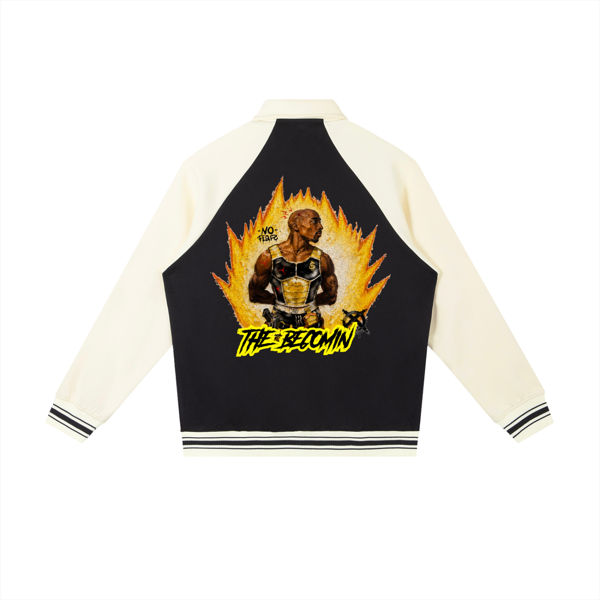 Contrast Raglan Sleeve Baseball Jacket