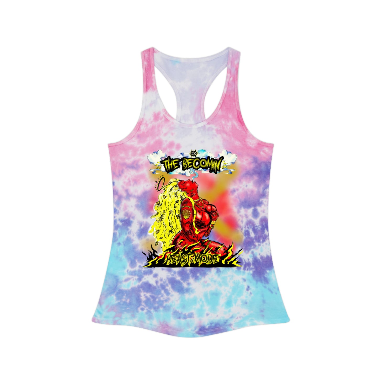 Tie Dye Racerback Tank Top - Beast Mode