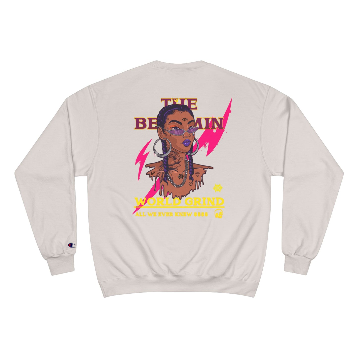 Bold Art Champion Sweatshirt with Heart & Graphic Design