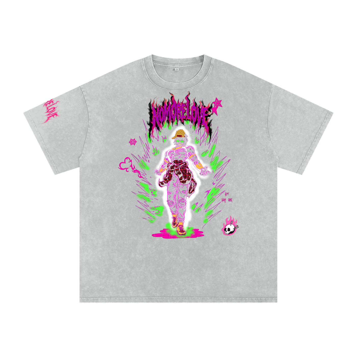 Snow Washed Oversized Cotton T-Shirt