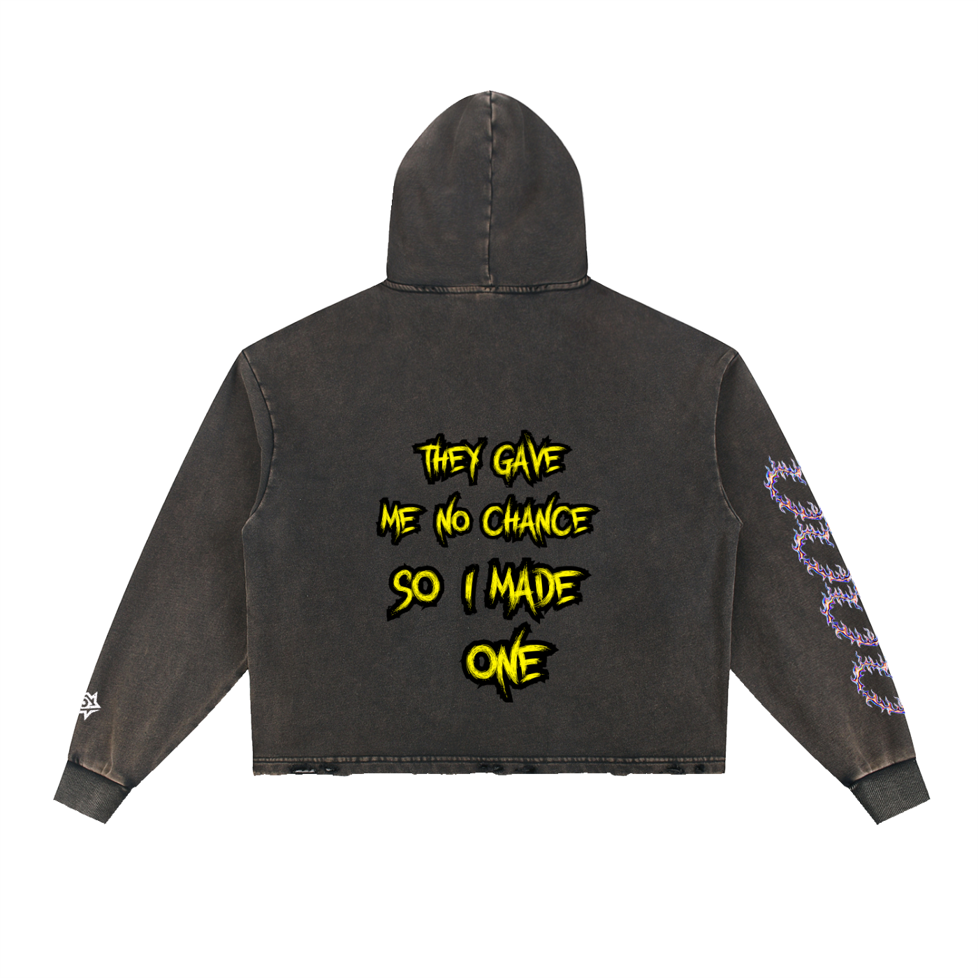 Vintage Washed Frayed-Hem Hoodie