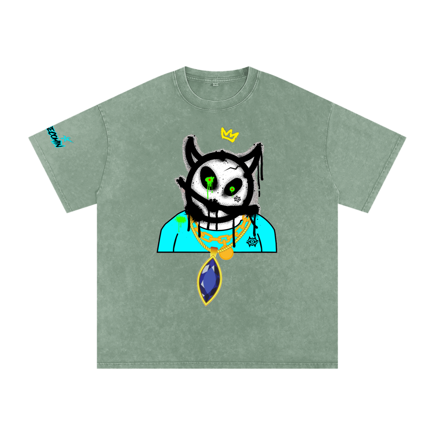 Snow Washed Oversized Cotton T-Shirt