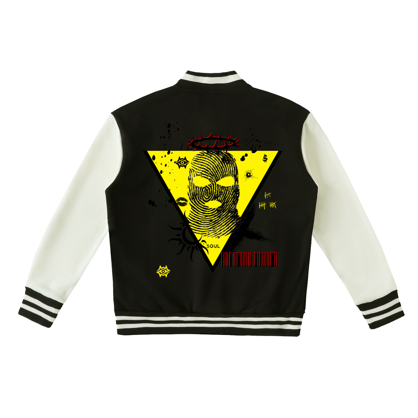 Two-Tone Fleeced Varsity Jacket