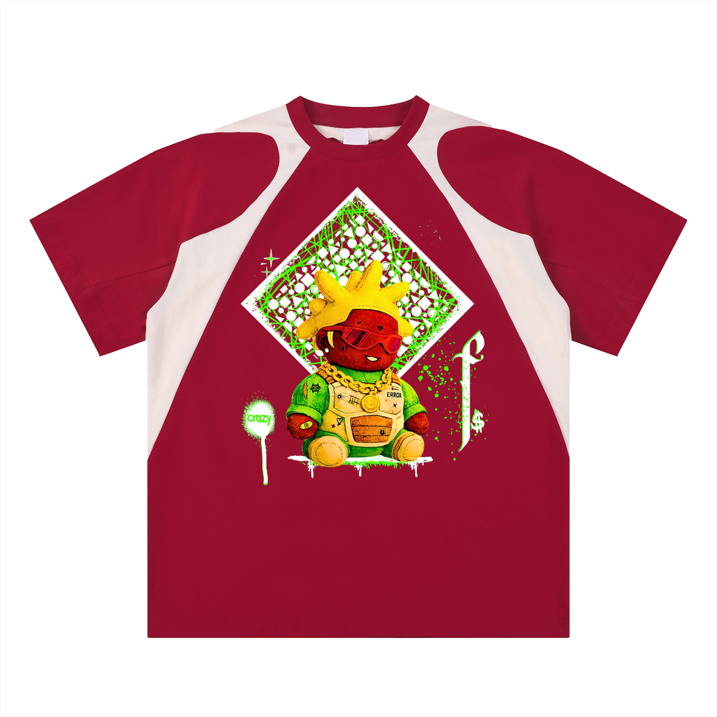 Contrast Panel Cotton T-Shirt