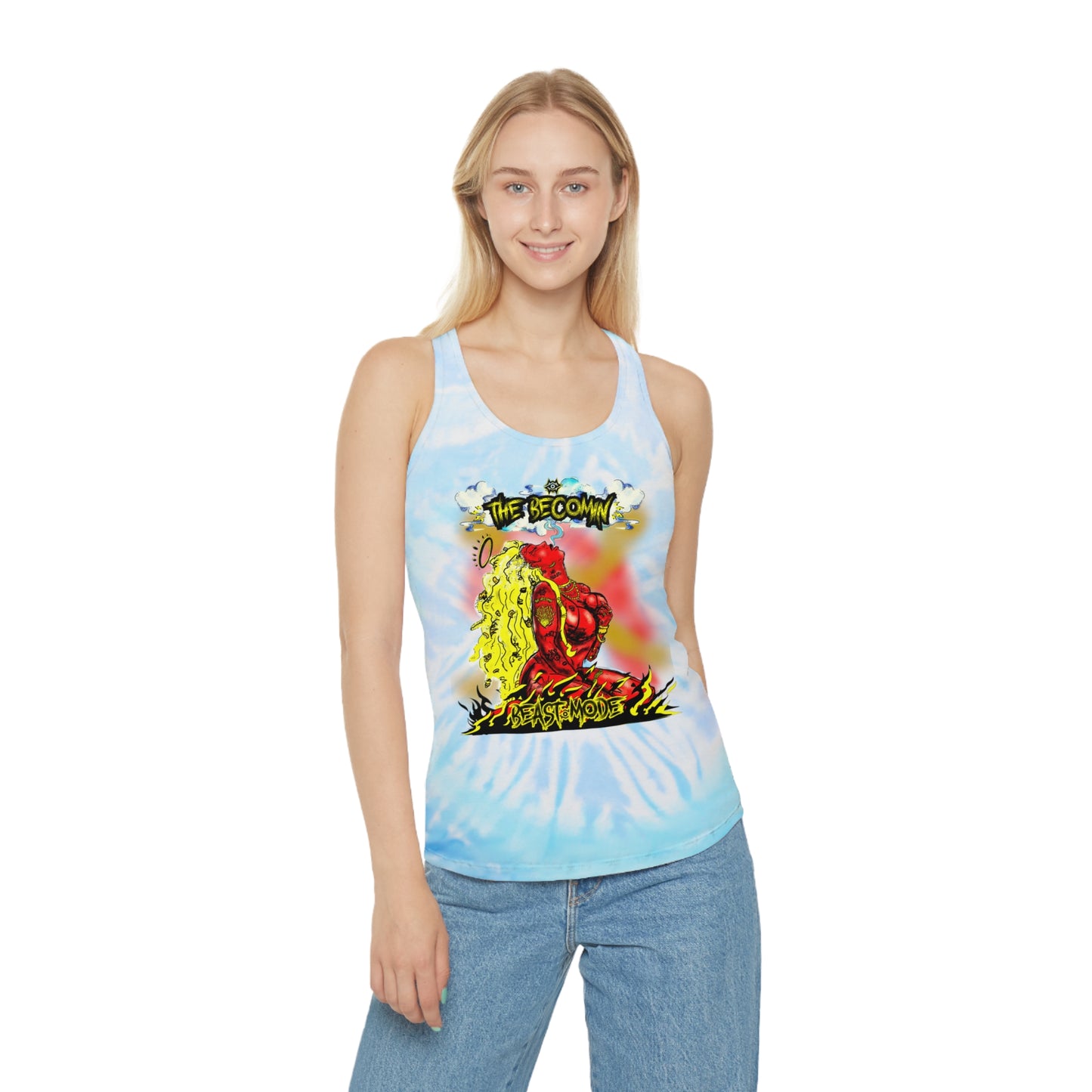 Tie Dye Racerback Tank Top - Beast Mode