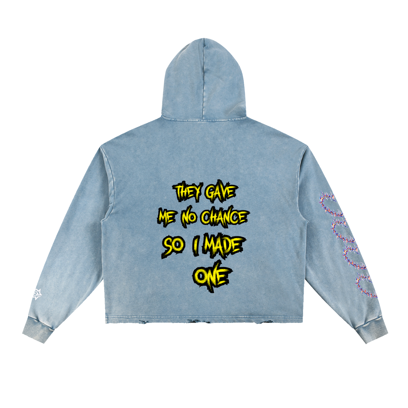 Vintage Washed Frayed-Hem Hoodie