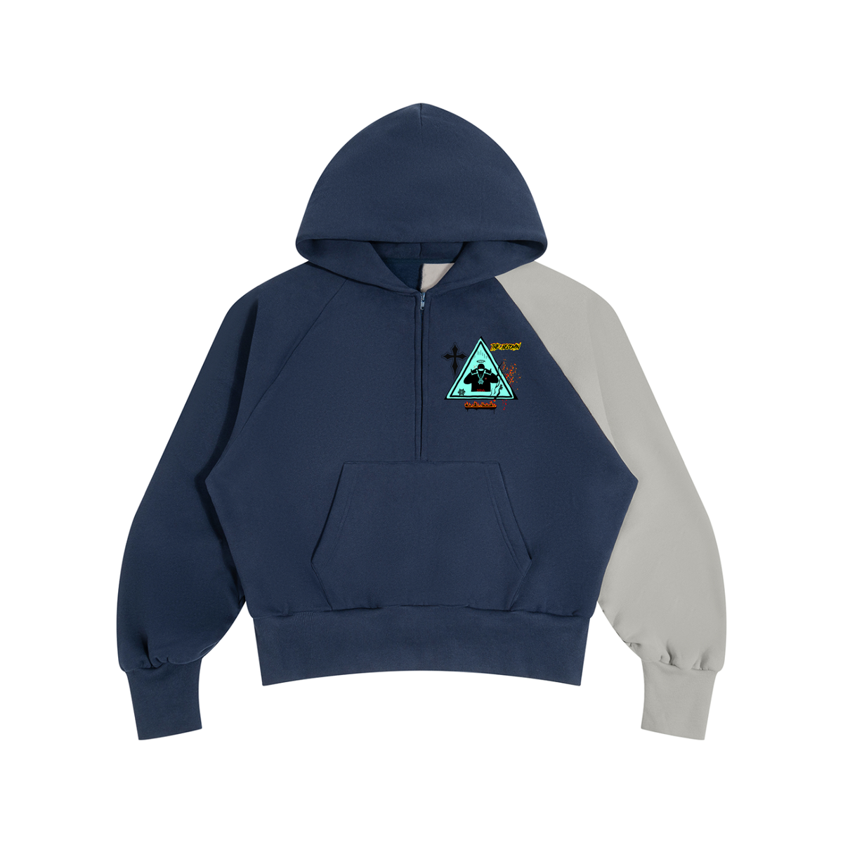 Unisex Color-Block Fleece Hoodie