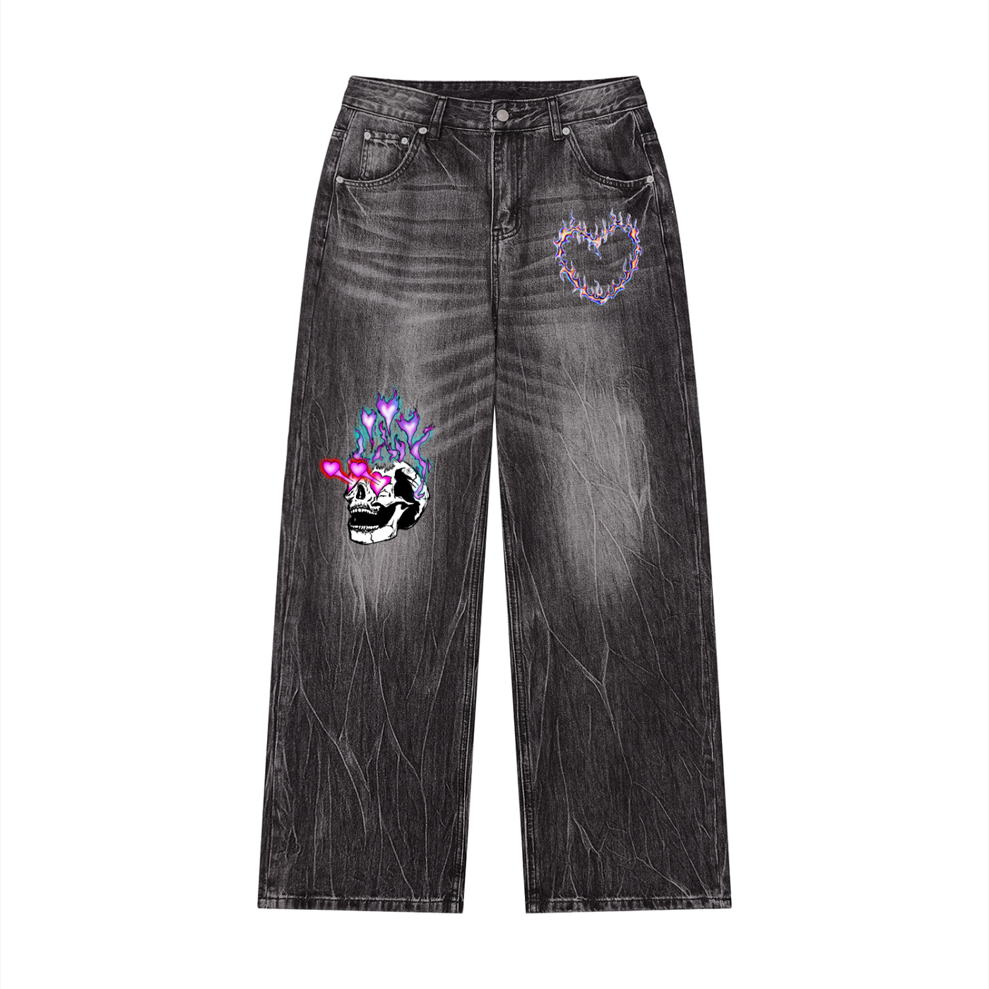 Men’s Vintage Wash Wide Leg Jeans