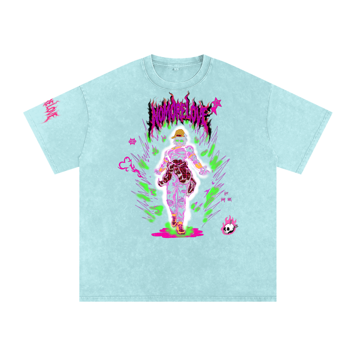 Snow Washed Oversized Cotton T-Shirt