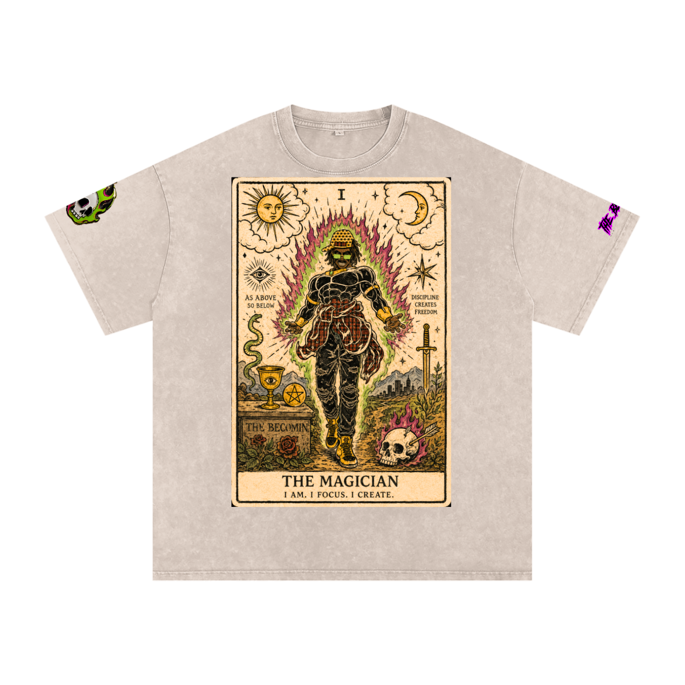 Snow Washed Oversized Cotton T-Shirt