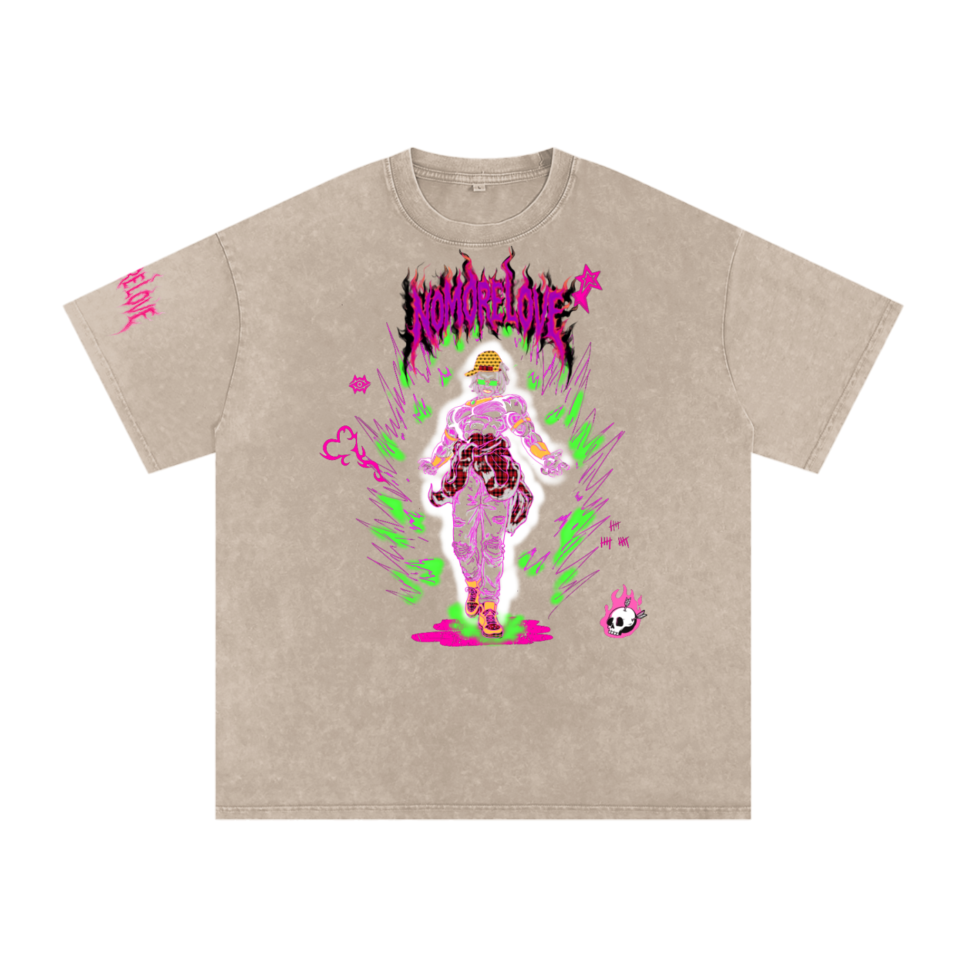 Snow Washed Oversized Cotton T-Shirt
