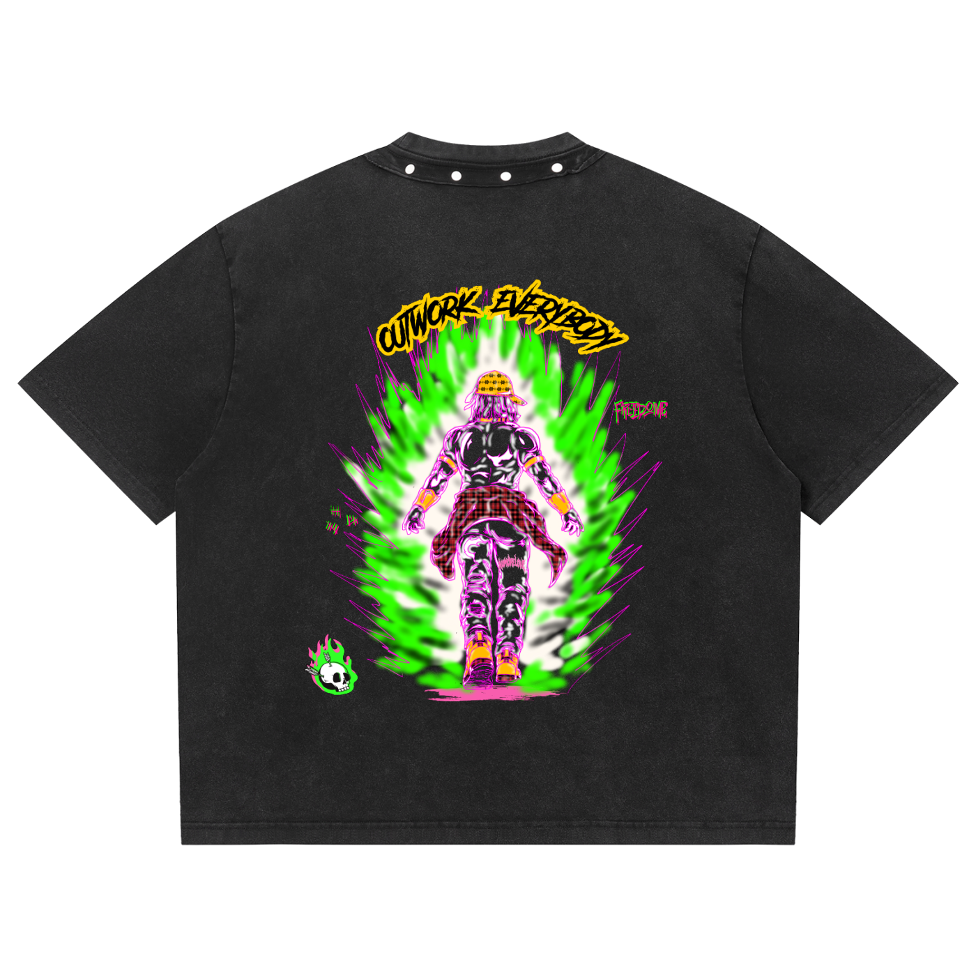 Unisex Washed Boxy Studded T-Shirt