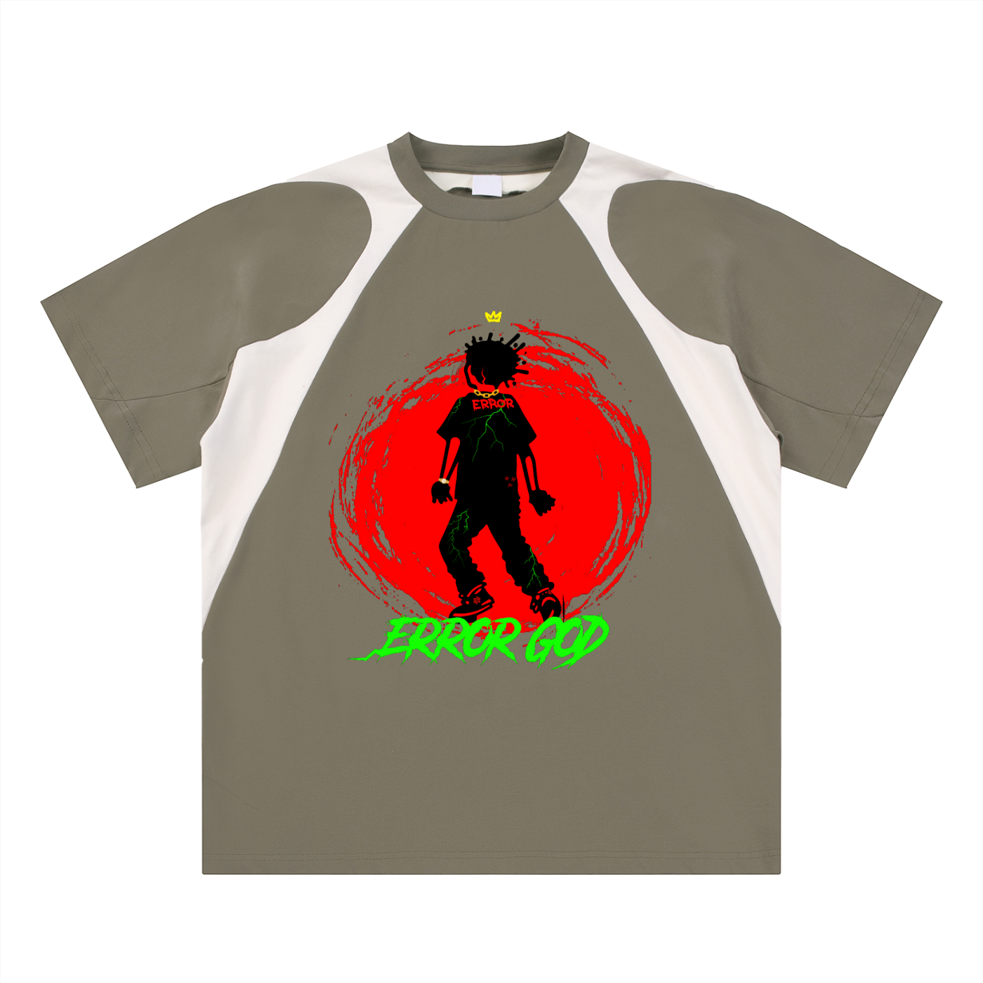 Contrast Panel Cotton T-Shirt
