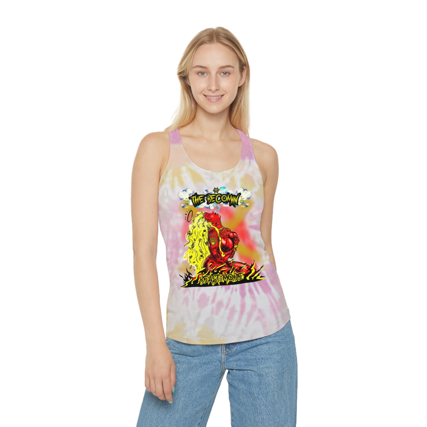 Tie Dye Racerback Tank Top - Beast Mode