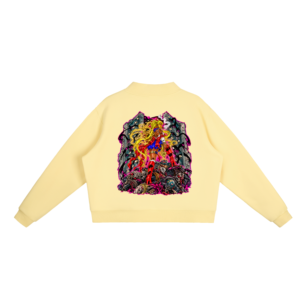 Essential Fleece Mock-Neck Crew Sweatshirt