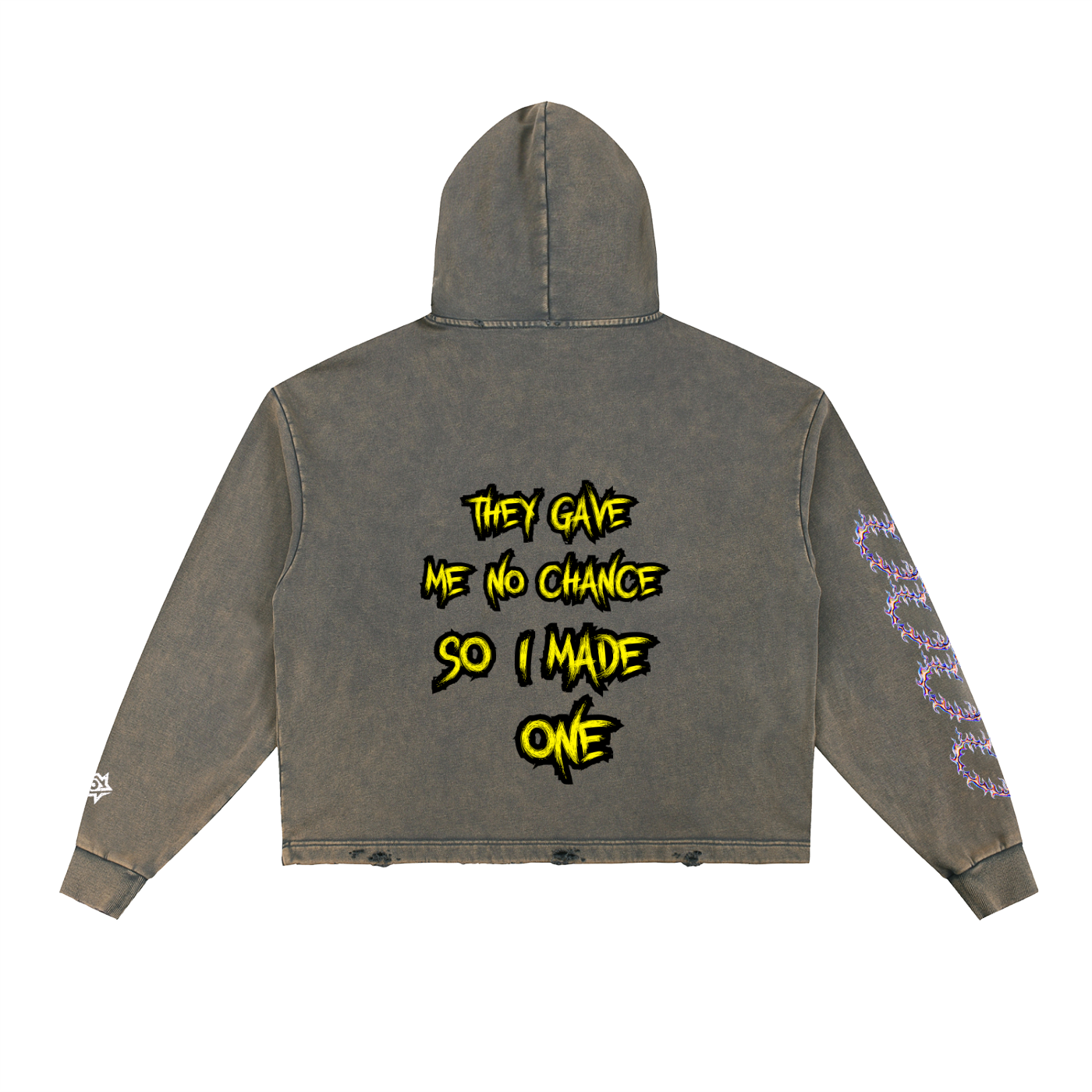 Vintage Washed Frayed-Hem Hoodie