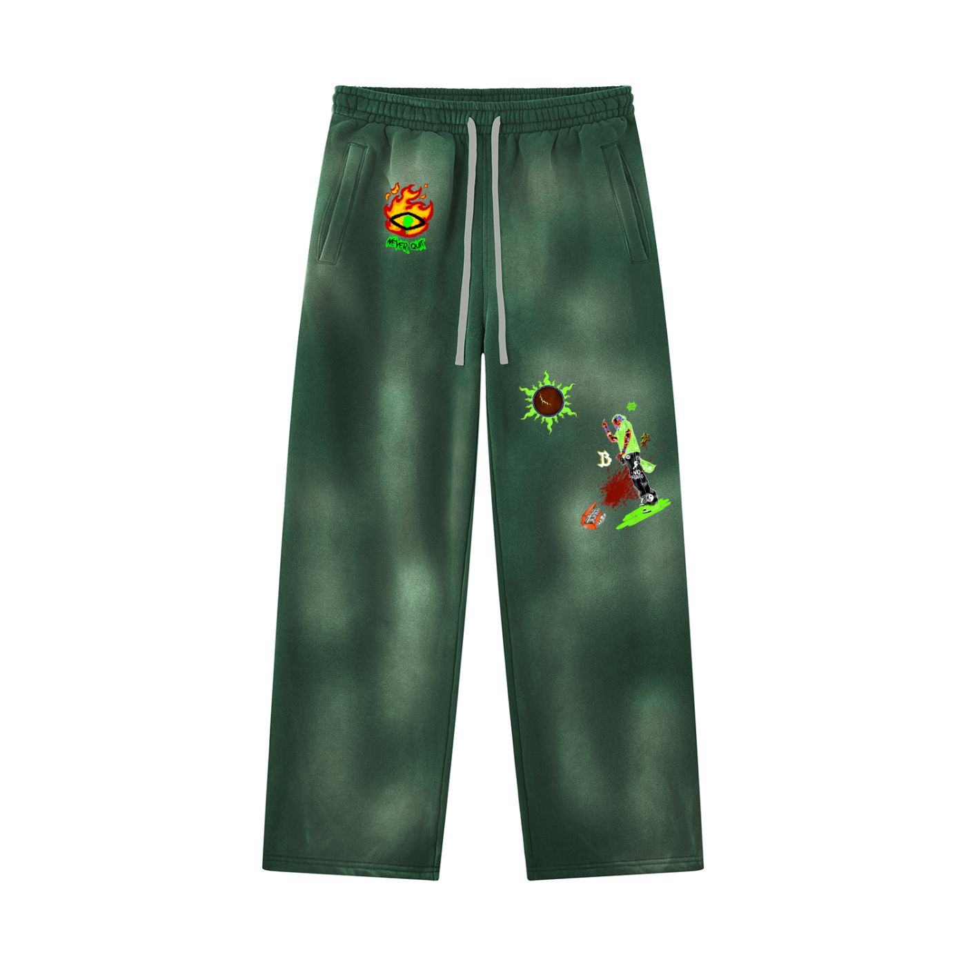 Unisex Sunfade Wide Leg Fleece Sweatpants