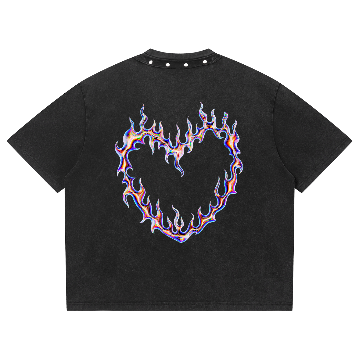 Unisex Washed Boxy Studded T-Shirt