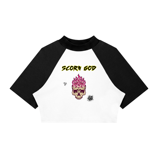 Women’s Color Block Raglan Crop T-Shirt