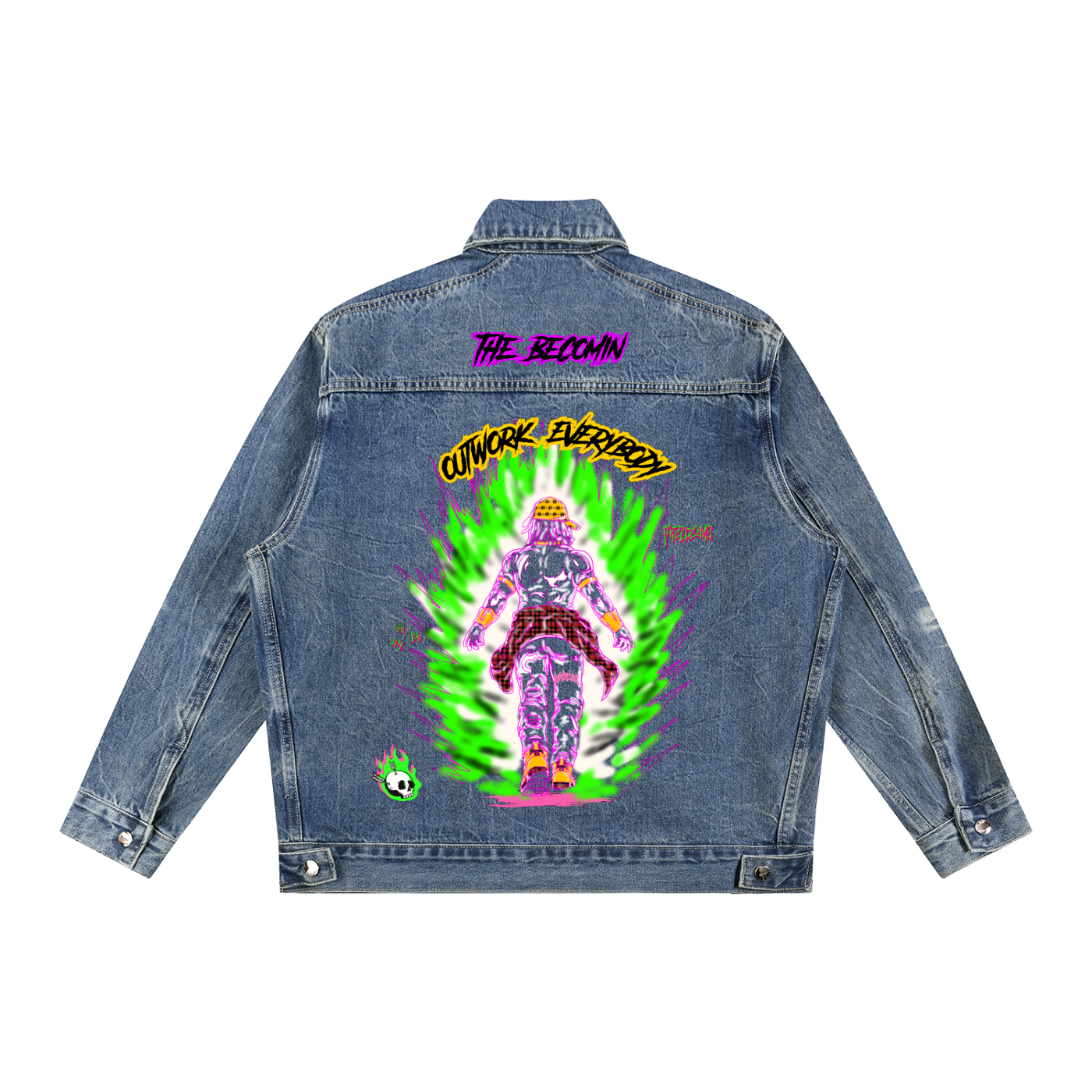 Vintage Wash Zip Up Denim Jacket
