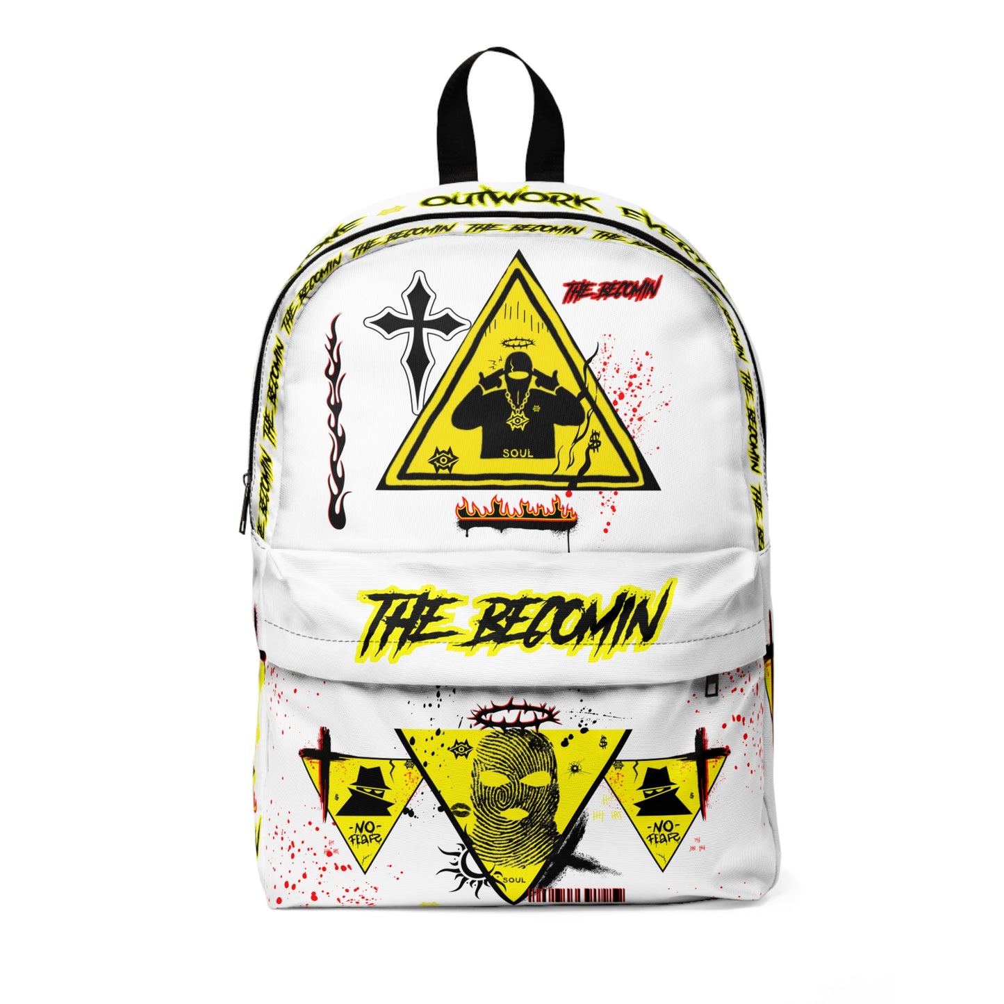 Backpack — 'The Rebecomin' Graphic Safety Triangle Streetwear Backpack