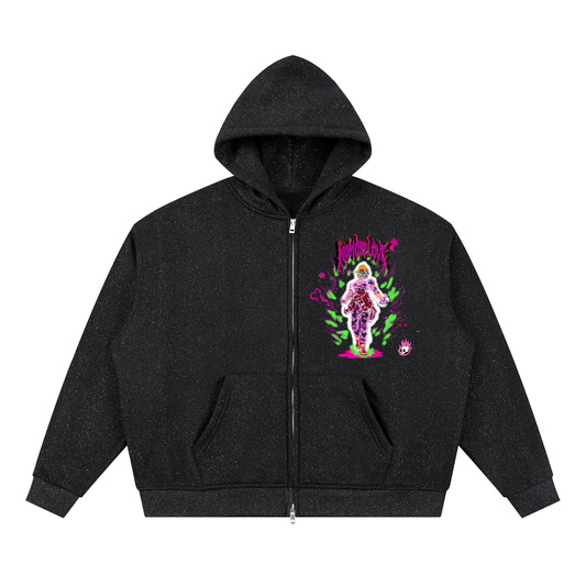 Unisex Sparkles Full Zip Boxy Hoodie