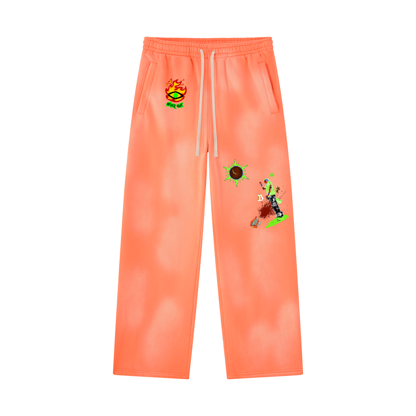Unisex Sunfade Wide Leg Fleece Sweatpants