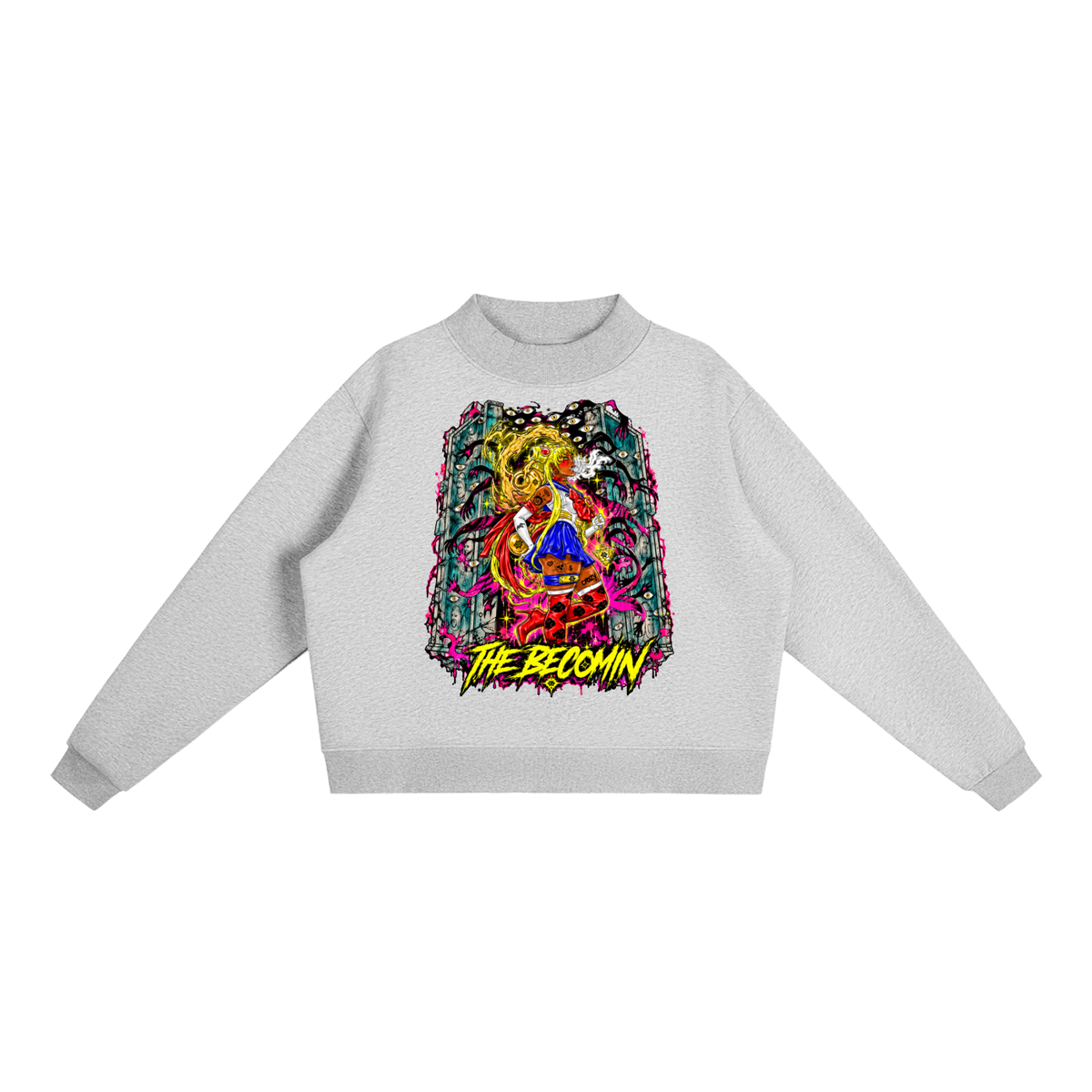 Essential Fleece Mock-Neck Crew Sweatshirt