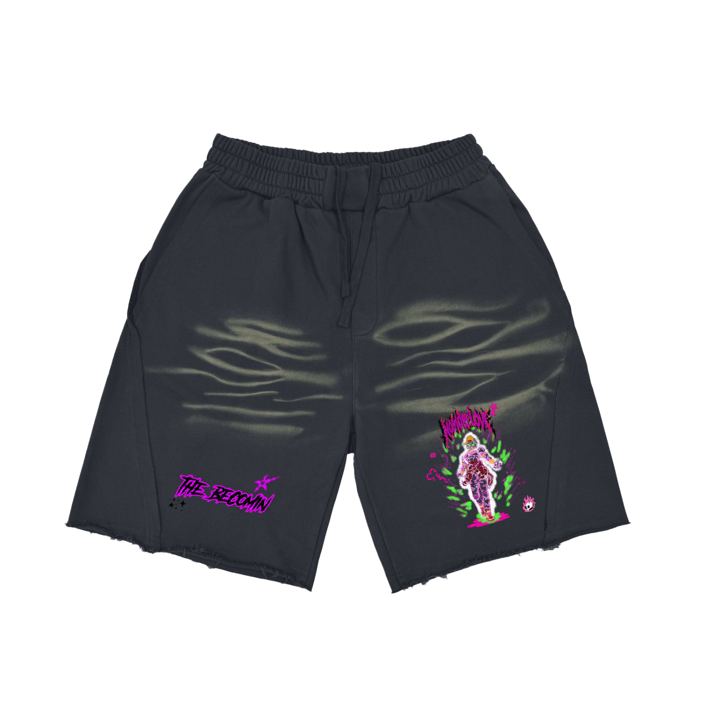 Vintage Washed Tiger Stripes Short Pants