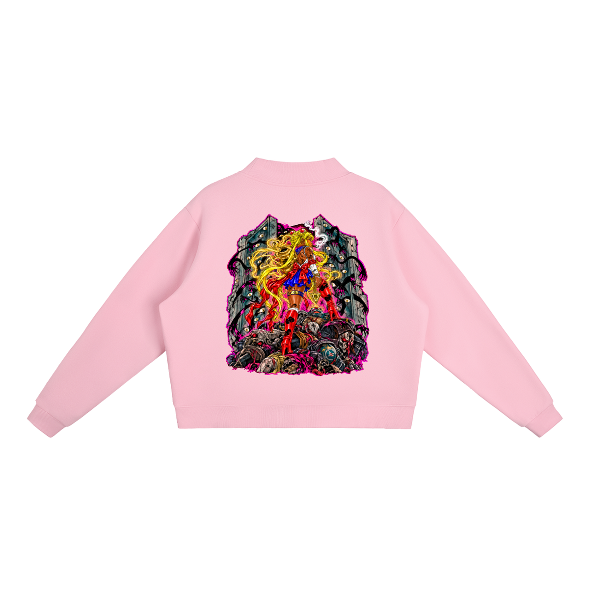 Essential Fleece Mock-Neck Crew Sweatshirt