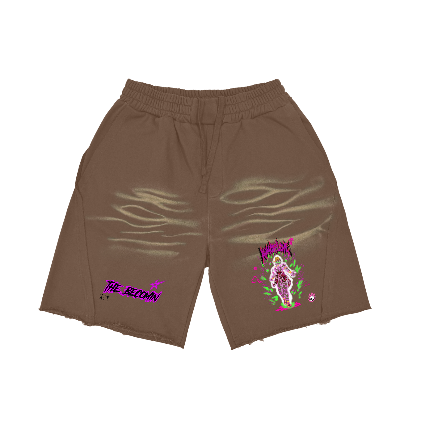 Vintage Washed Tiger Stripes Short Pants