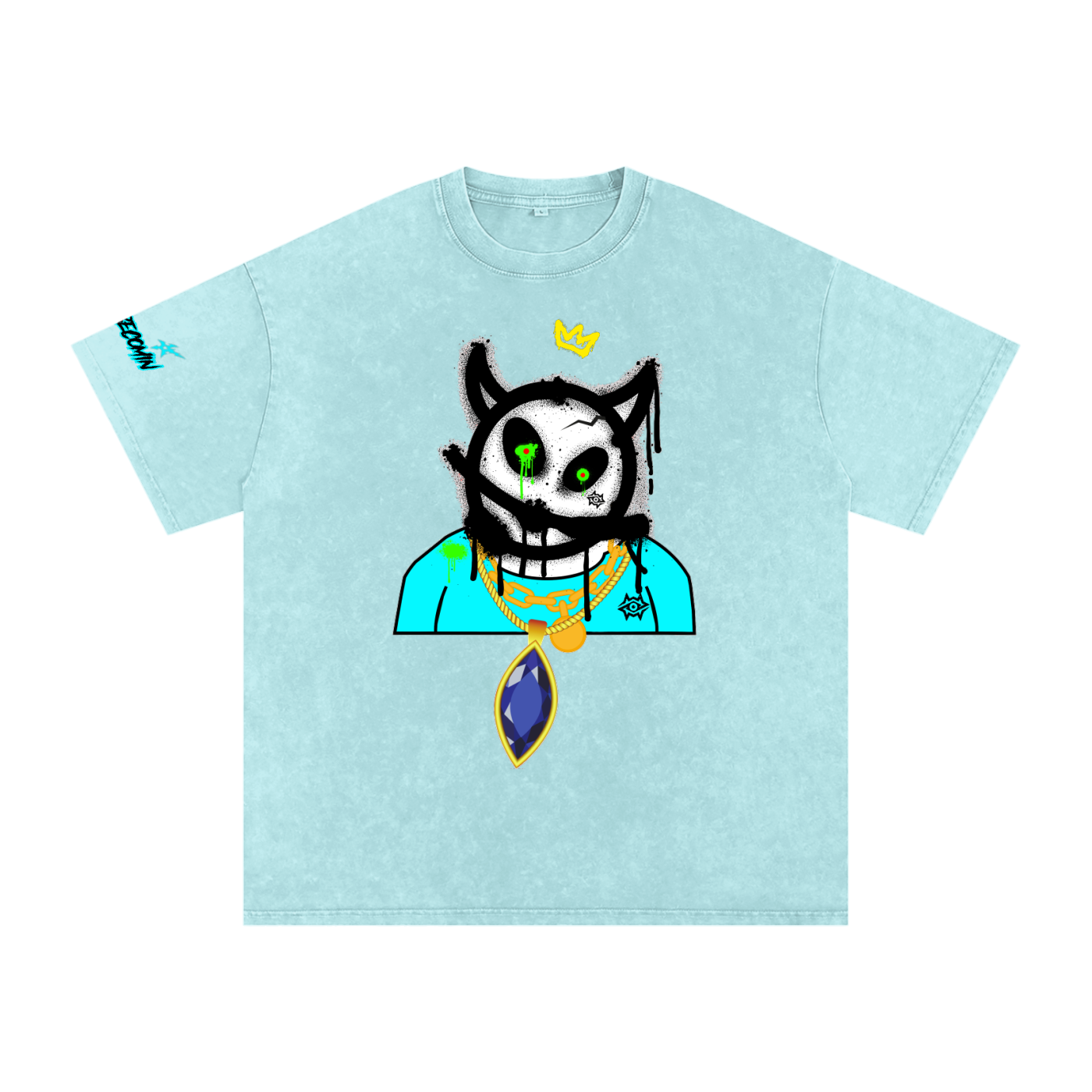 Snow Washed Oversized Cotton T-Shirt