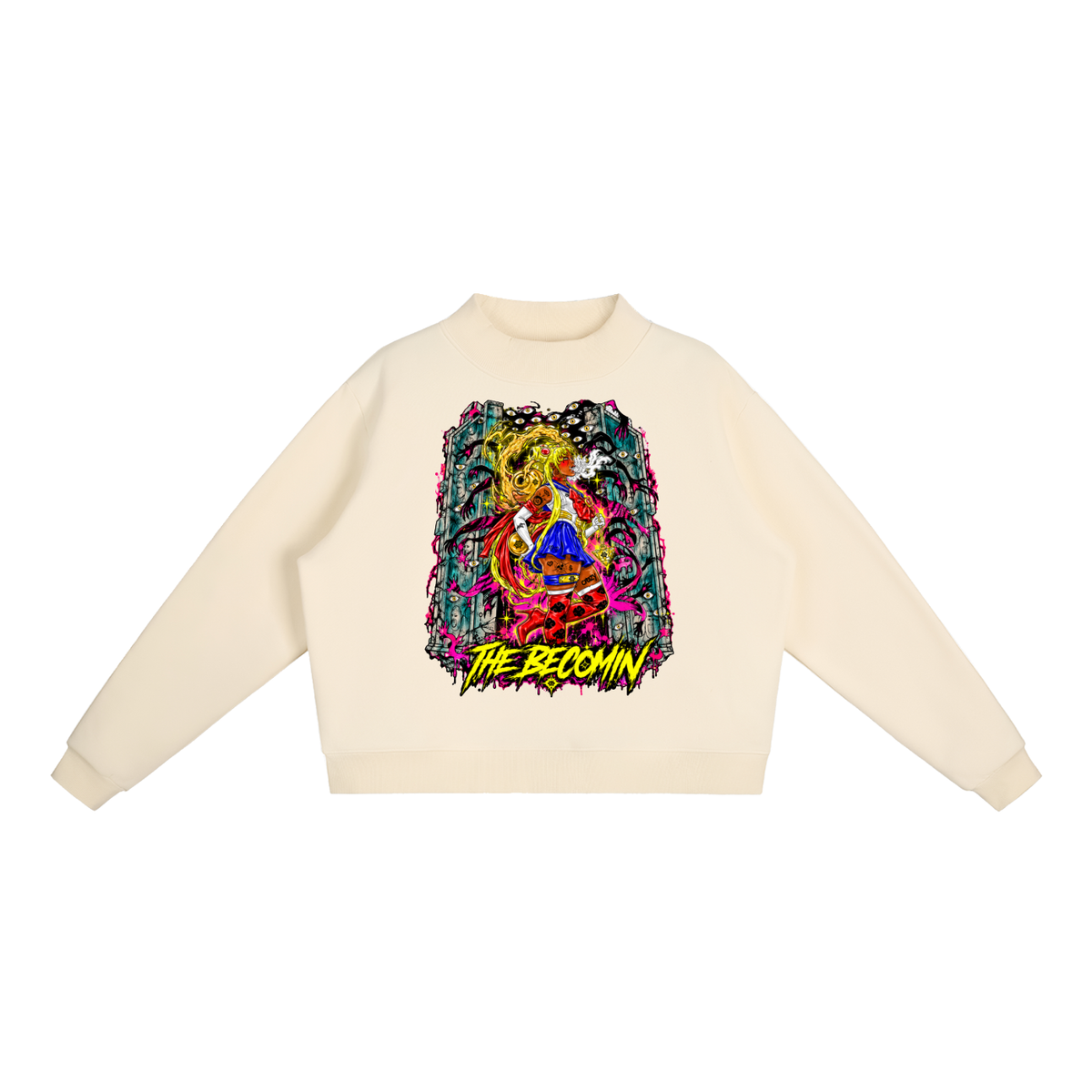 Essential Fleece Mock-Neck Crew Sweatshirt